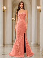 Phaedra coral alternate front view 2 prom dress