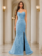 Phaedra sky blue alternate front view 3 prom dress