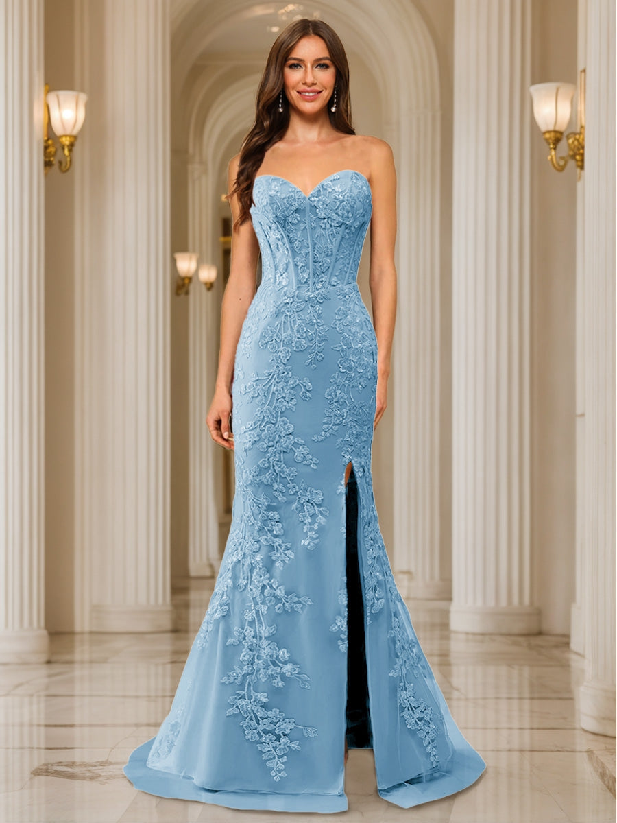 Phaedra sky blue alternate front view 3 prom dress