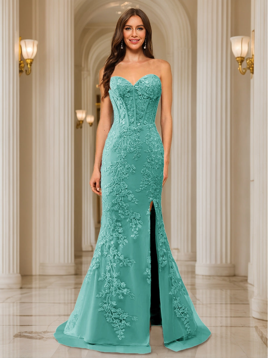 Phaedra pool blue alternate front view 3 prom dress