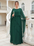 Delia Elise Hunter Green front view mother of the bride dress