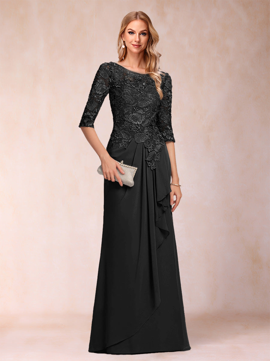 Desiree Mae Black front view mother of the bride dress