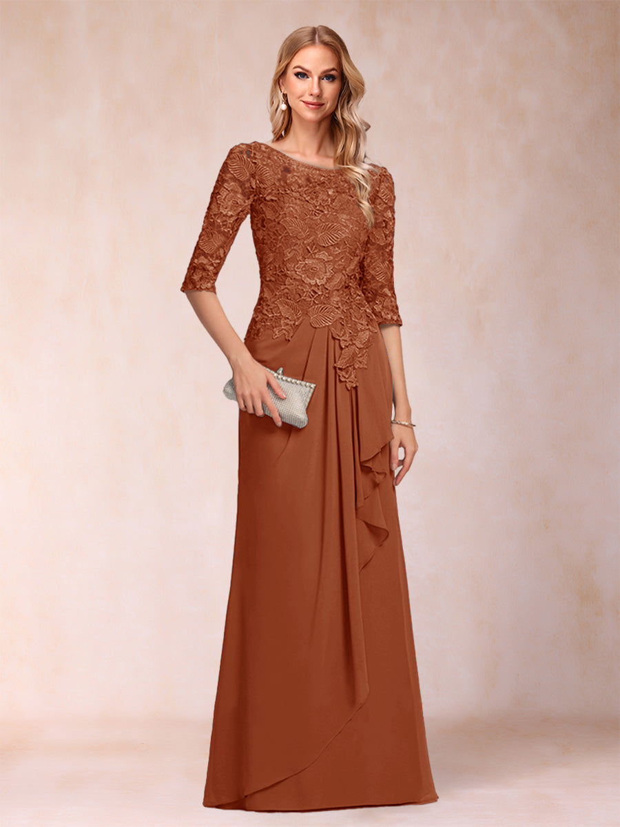 Desiree Mae Burnt Orange front view mother of the bride dress