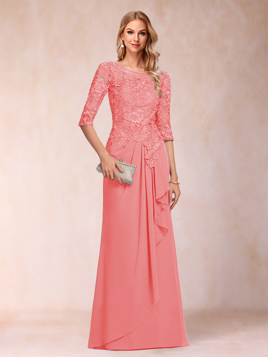 Desiree Mae Coral back view mother of the bride dress