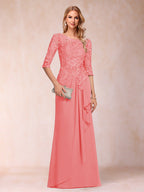 Desiree Mae Coral back view mother of the bride dress