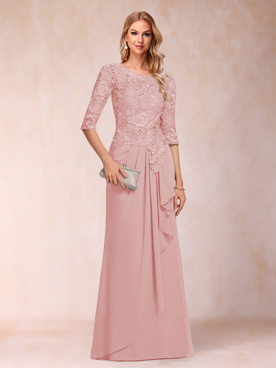 Desiree Mae Dusty Rose back view mother of the bride dress