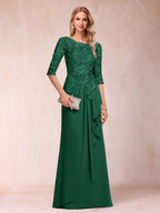 Desiree Mae Emerald front view mother of the bride dress