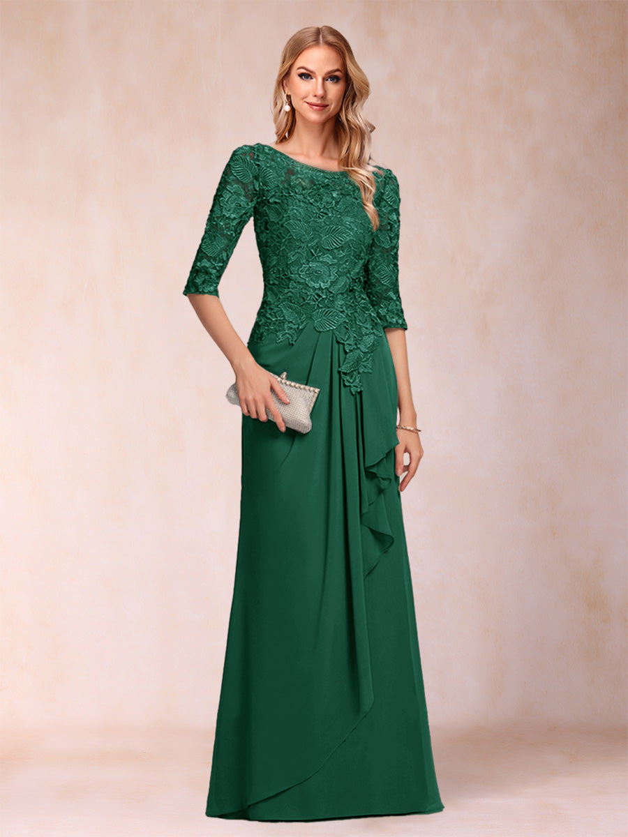 Desiree Mae Emerald front view mother of the bride dress