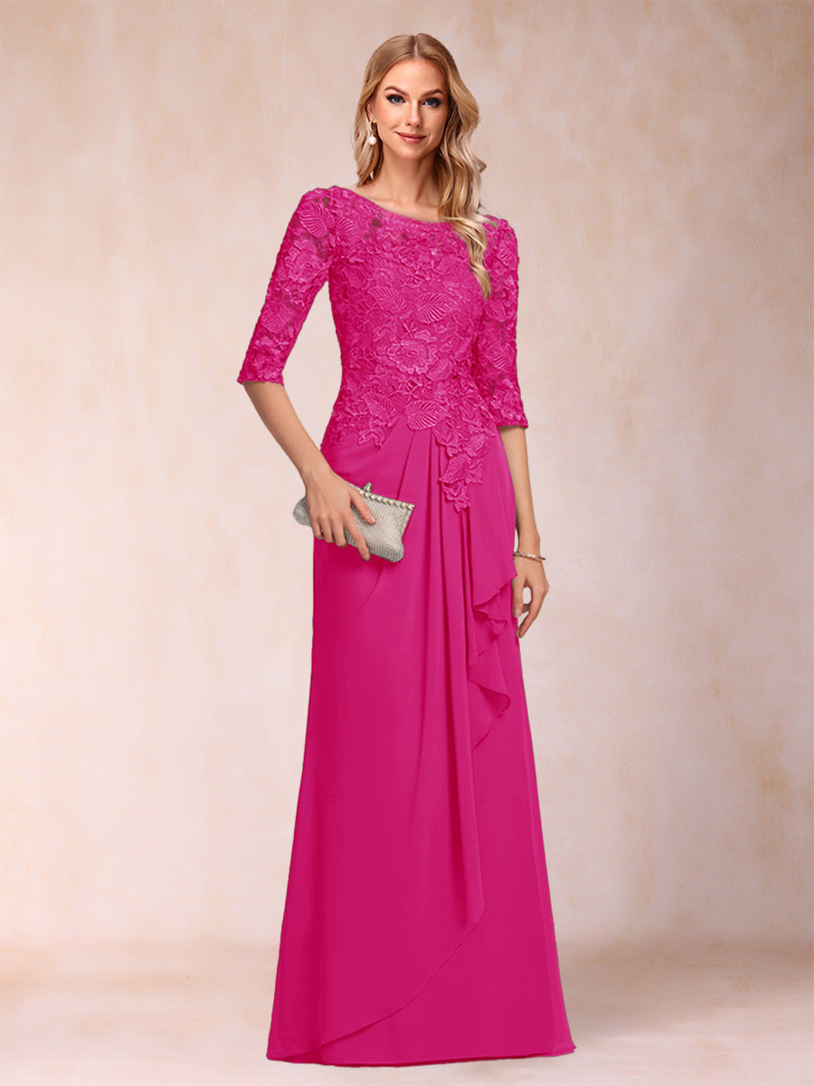 Desiree Mae Fuchsia back view mother of the bride dress