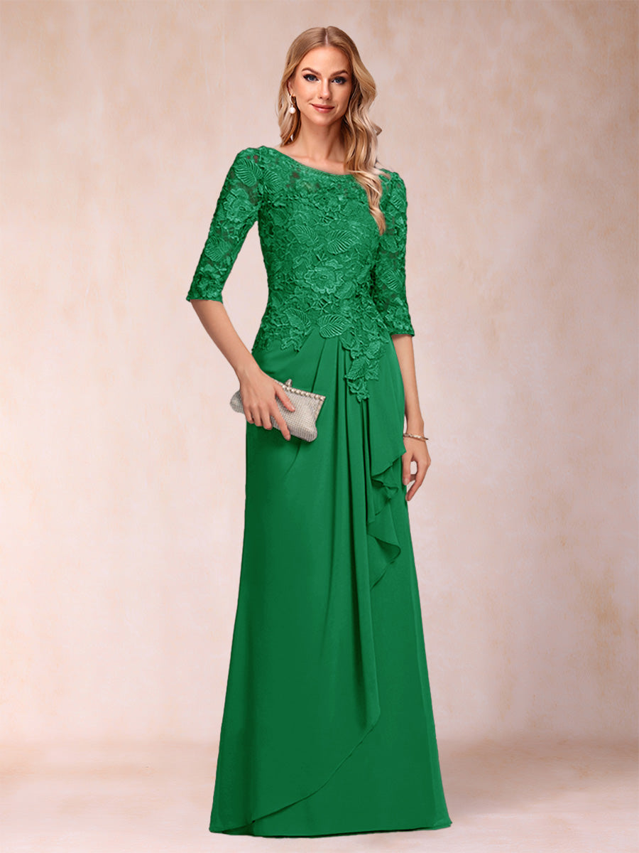 Desiree Mae Forest Green front view mother of the bride dress