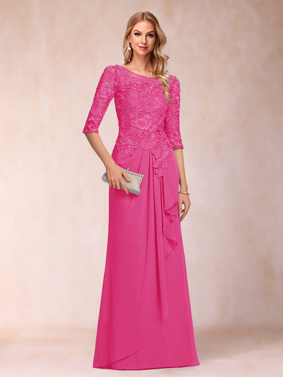Desiree Mae Hot Pink front view mother of the bride dress