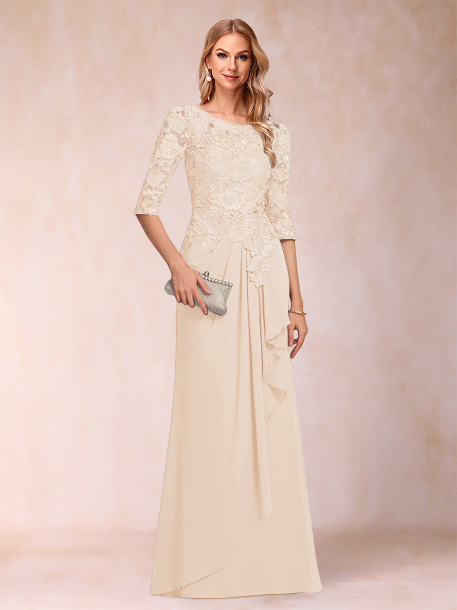 Desiree Mae Champagne back view mother of the bride dress