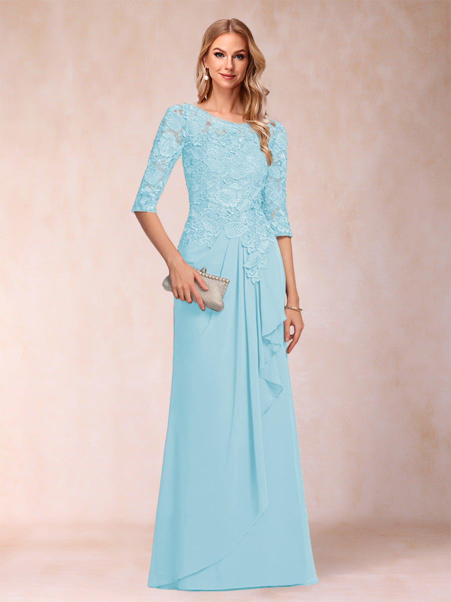 Desiree Mae Sky Blue side view mother of the bride dress