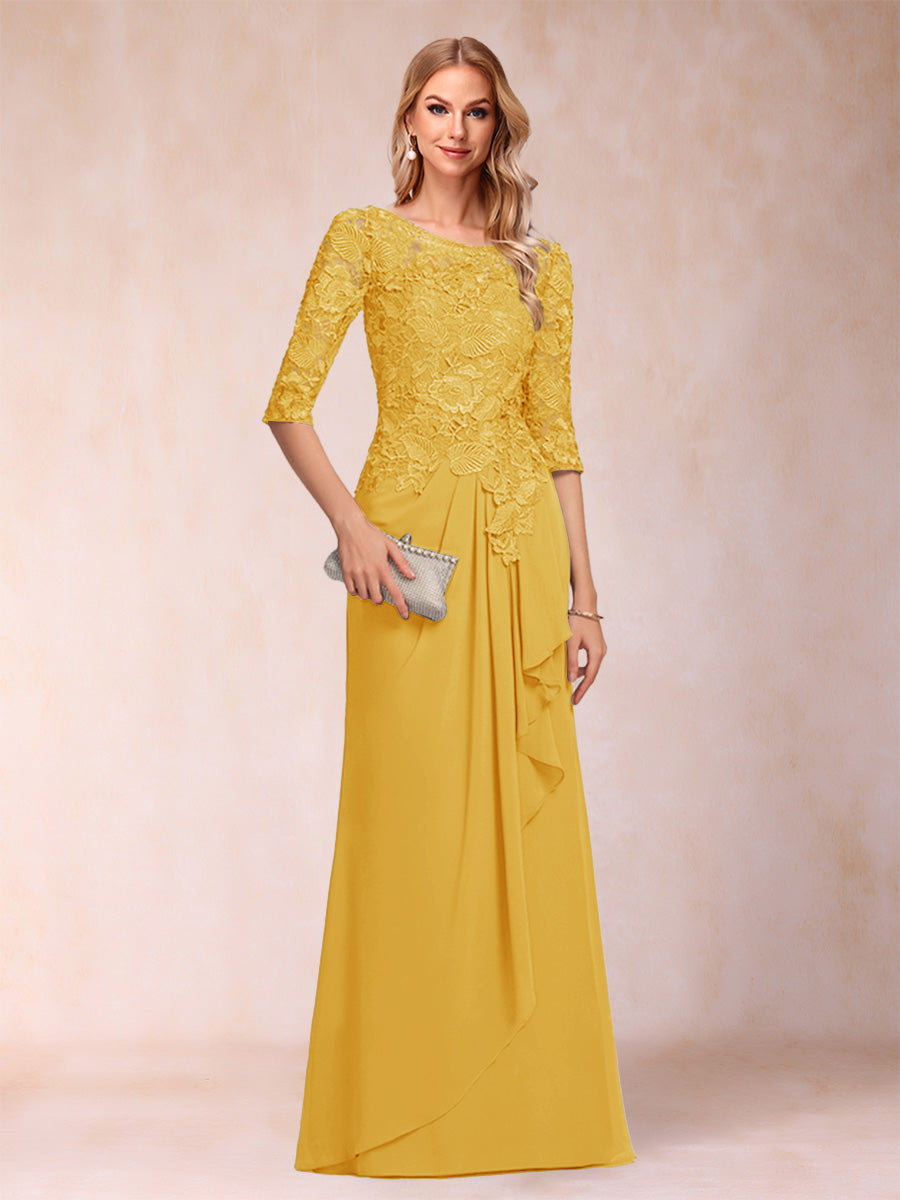 Desiree Mae Gold back view mother of the bride dress