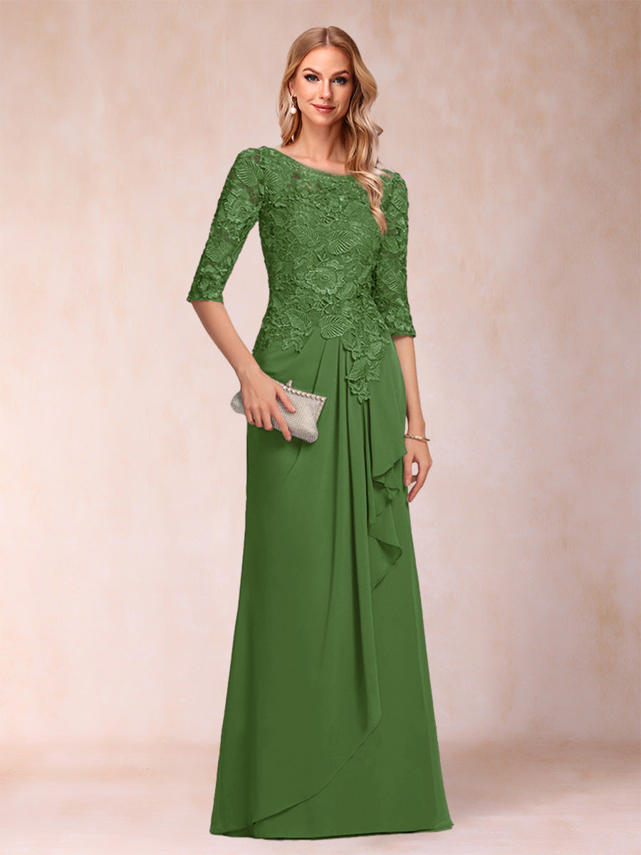 Desiree Mae Olive Green front view mother of the bride dress