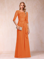 Desiree Mae Orange front view mother of the bride dress