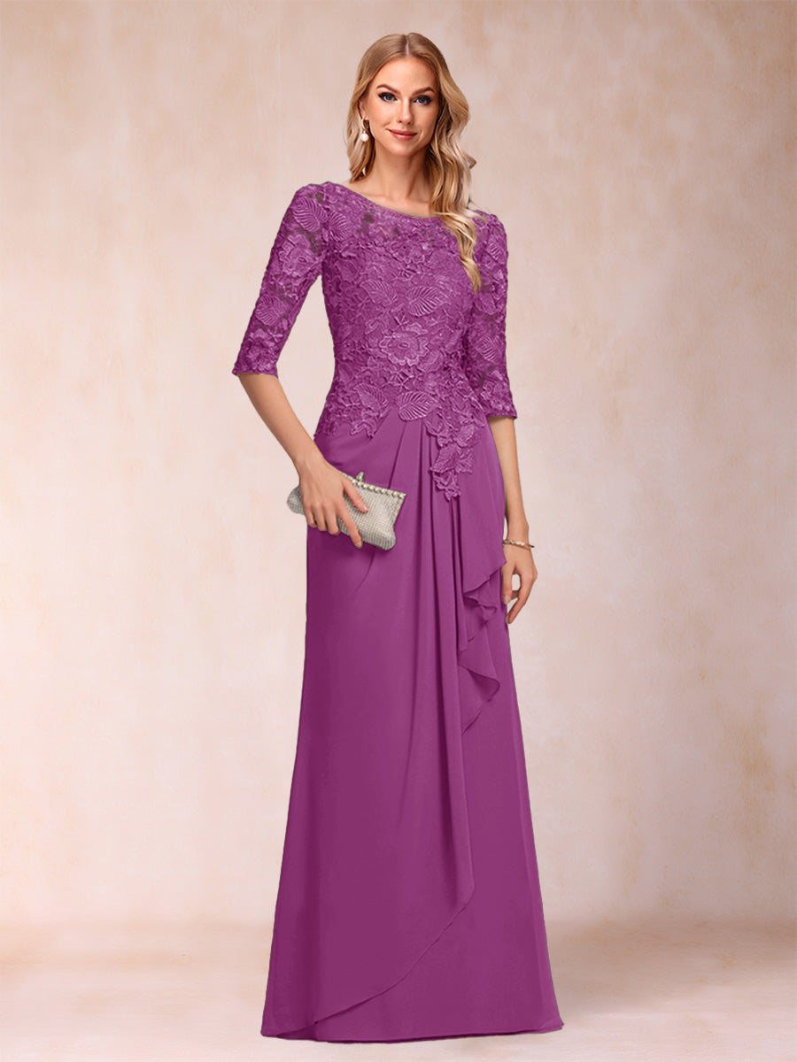 Desiree Mae Orchid front view mother of the bride dress