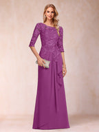 Desiree Mae Orchid front view mother of the bride dress