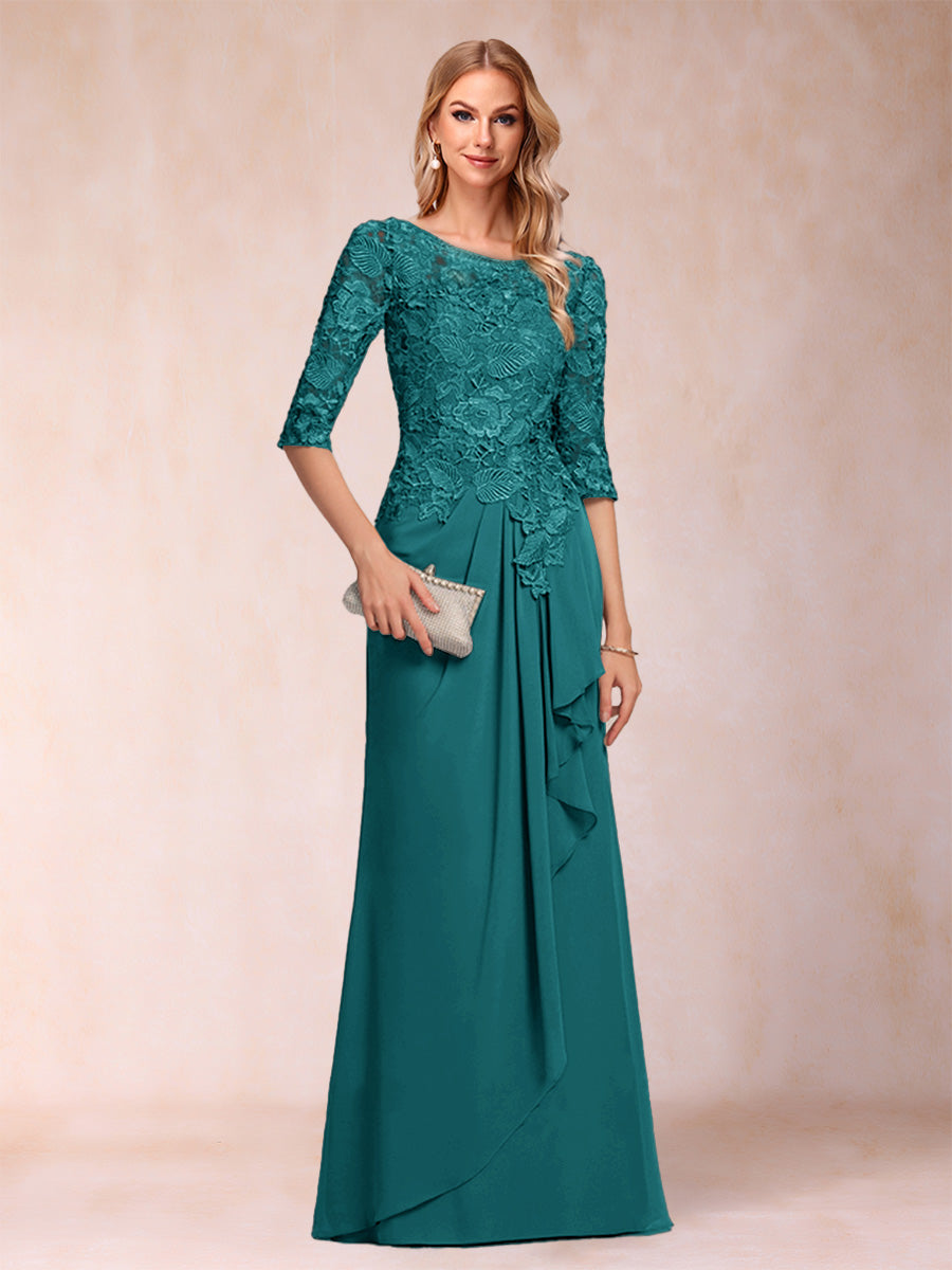 Desiree Mae Peacock front view mother of the bride dress