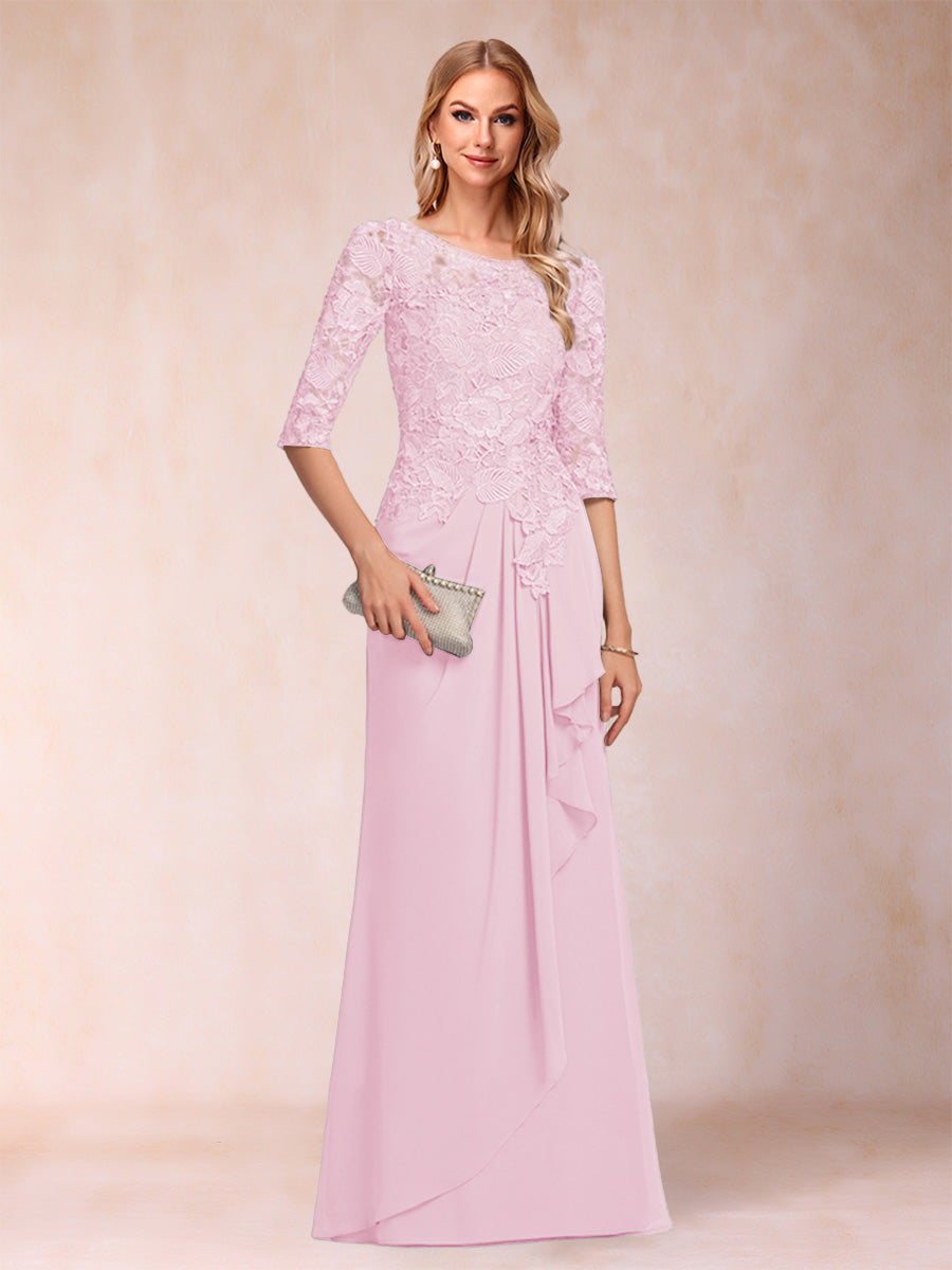 Desiree Mae Rose Pink front view mother of the bride dress