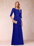 Desiree Mae Royal Blue side view mother of the bride dress