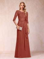 Desiree Mae Rust front view mother of the bride dress