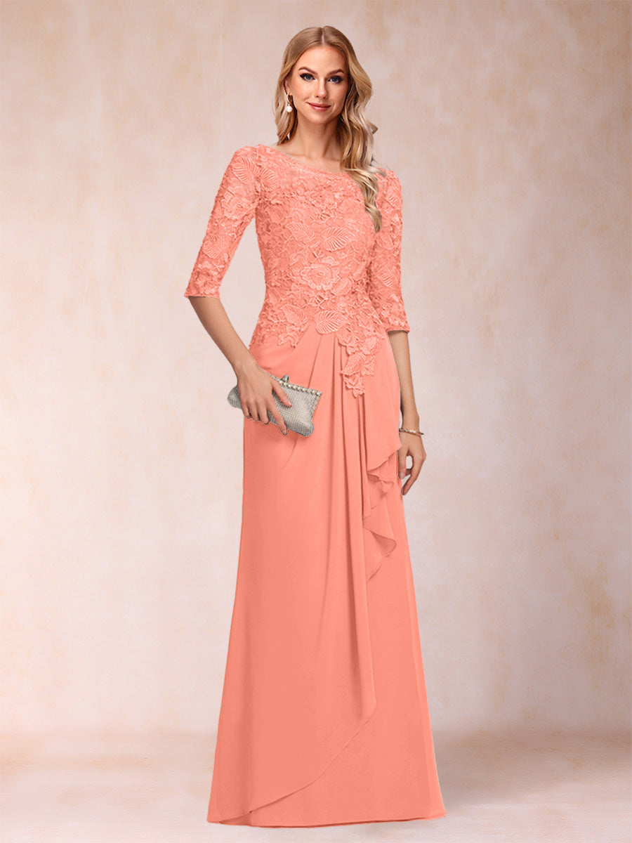 Desiree Mae Coral front view mother of the bride dress