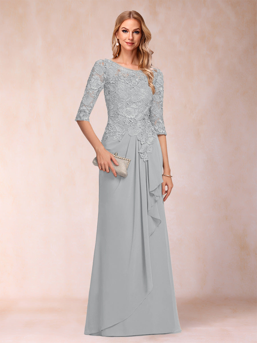 Desiree Mae Silver front view mother of the bride dress