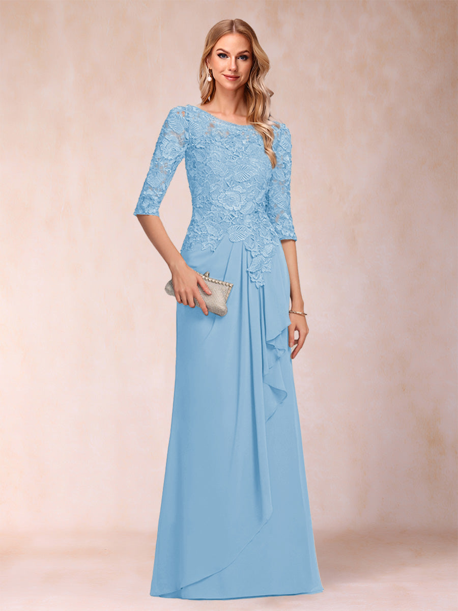 Desiree Mae Sky Blue back view mother of the bride dress