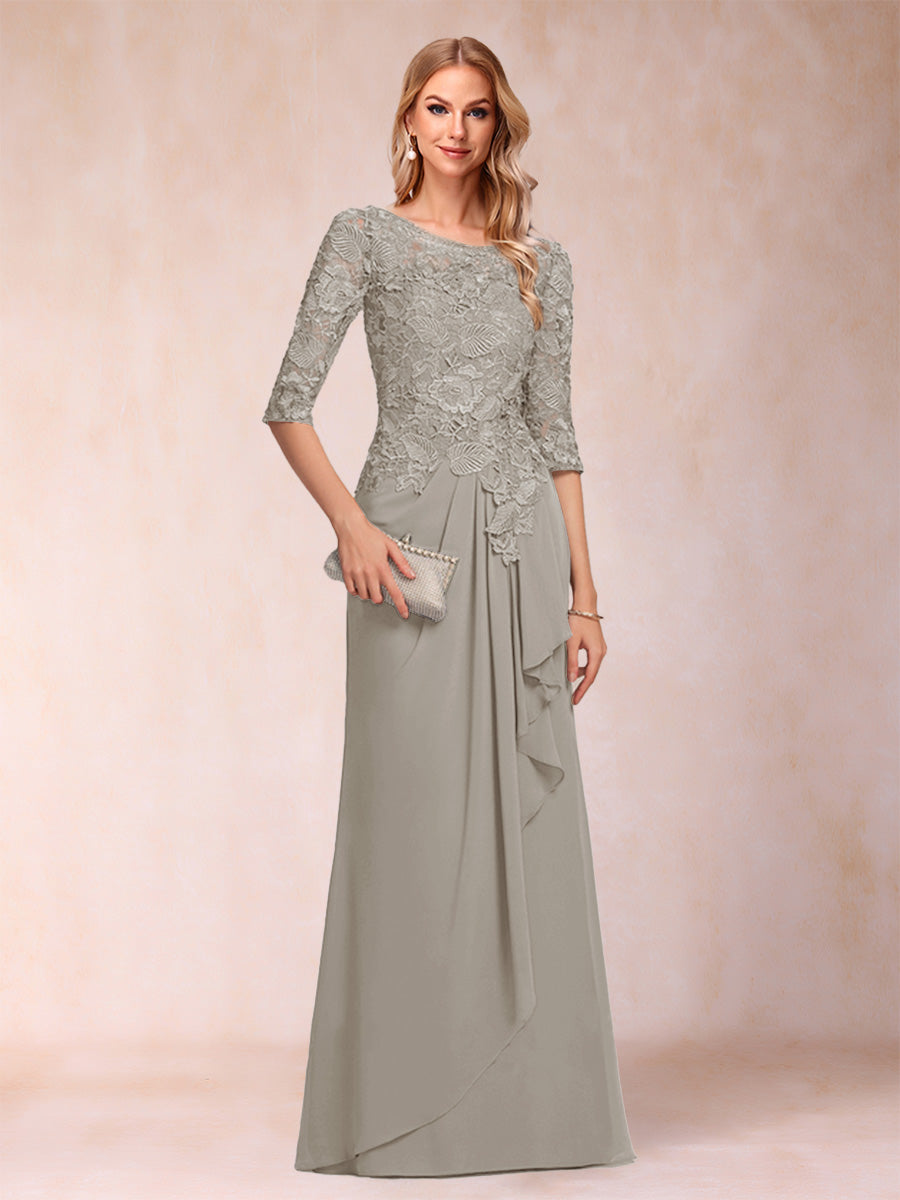 Desiree Mae Taupe front view mother of the bride dress