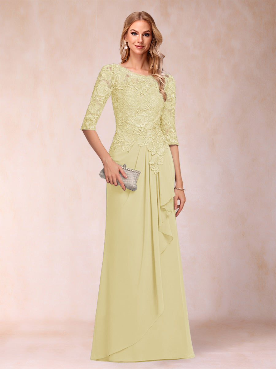 Desiree Mae Yellow front view mother of the bride dress