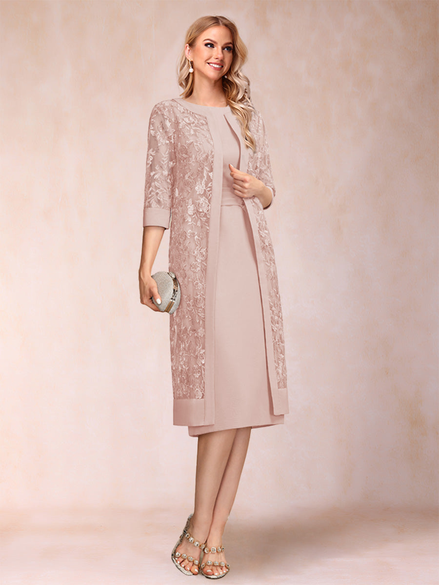 Delphine blush front view mother of the bride dress