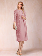Delphine dusty rose front view mother of the bride dress