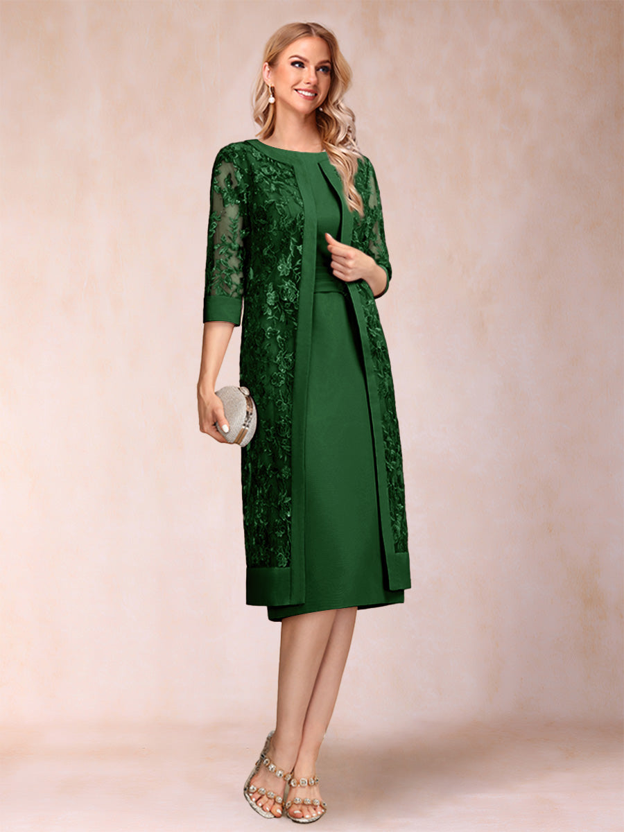 Delphine emerald front view mother of the bride dress