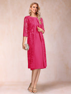 Delphine hot pink front view mother of the bride dress