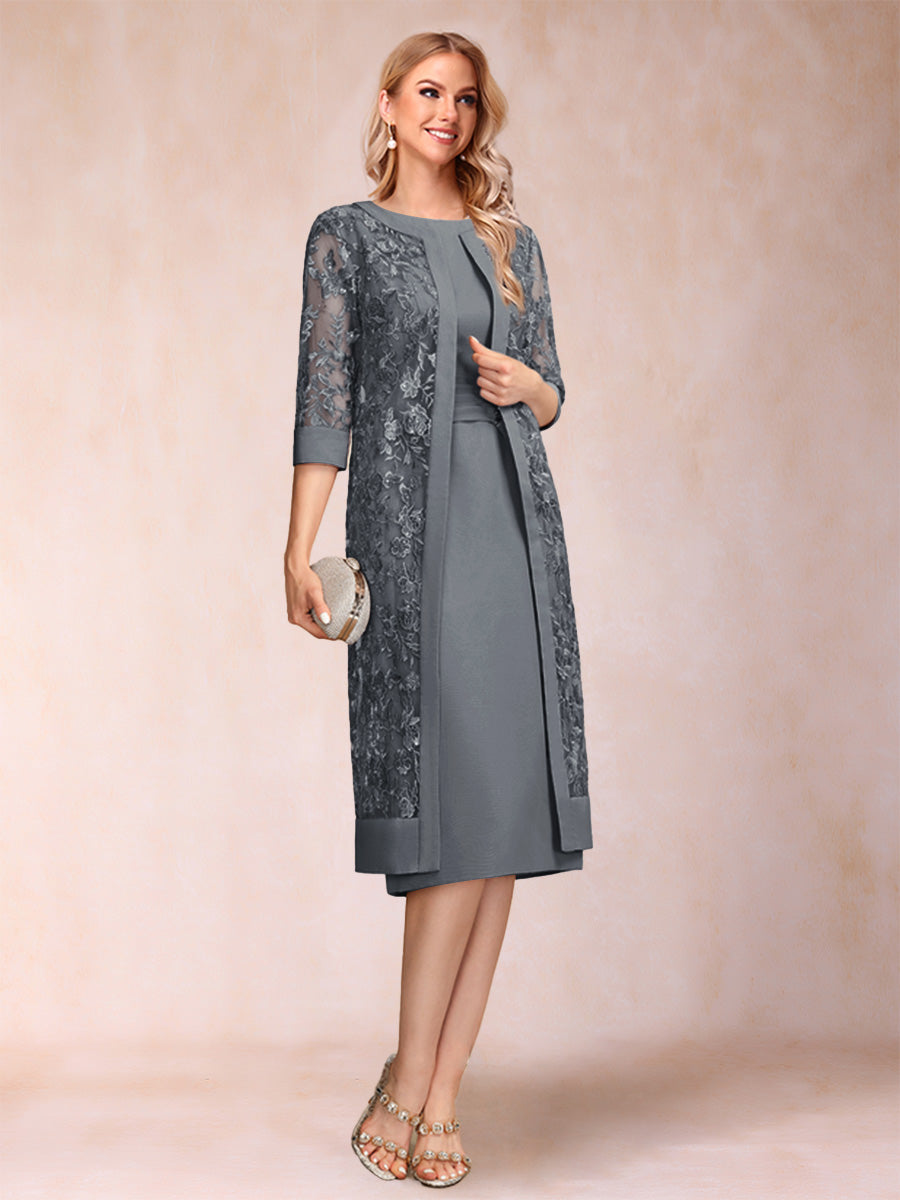 Delphine grey front view mother of the bride dress