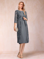 Delphine grey front view mother of the bride dress