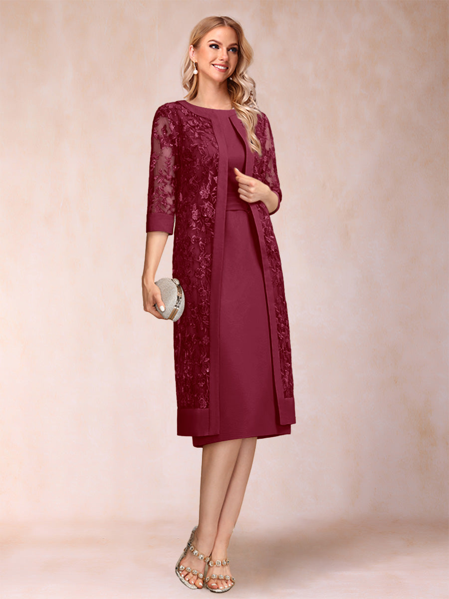Delphine burgundy alternate front view 2 mother of the bride dress