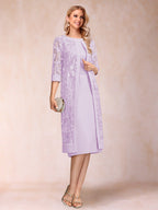 Delphine lilac front view mother of the bride dress