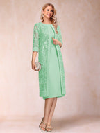 Delphine mint green front view mother of the bride dress