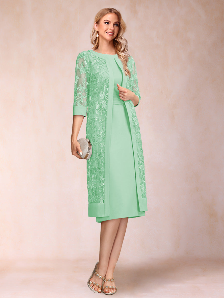 Delphine mint green front view mother of the bride dress