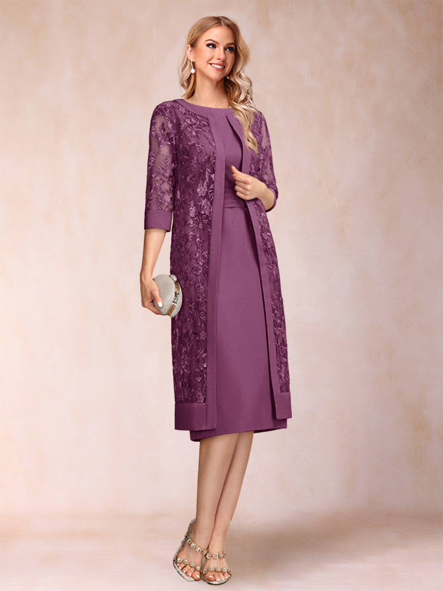 Delphine plum front view mother of the bride dress