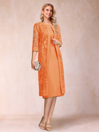 Delphine orange front view mother of the bride dress