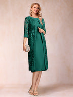 Delphine peacock front view mother of the bride dress