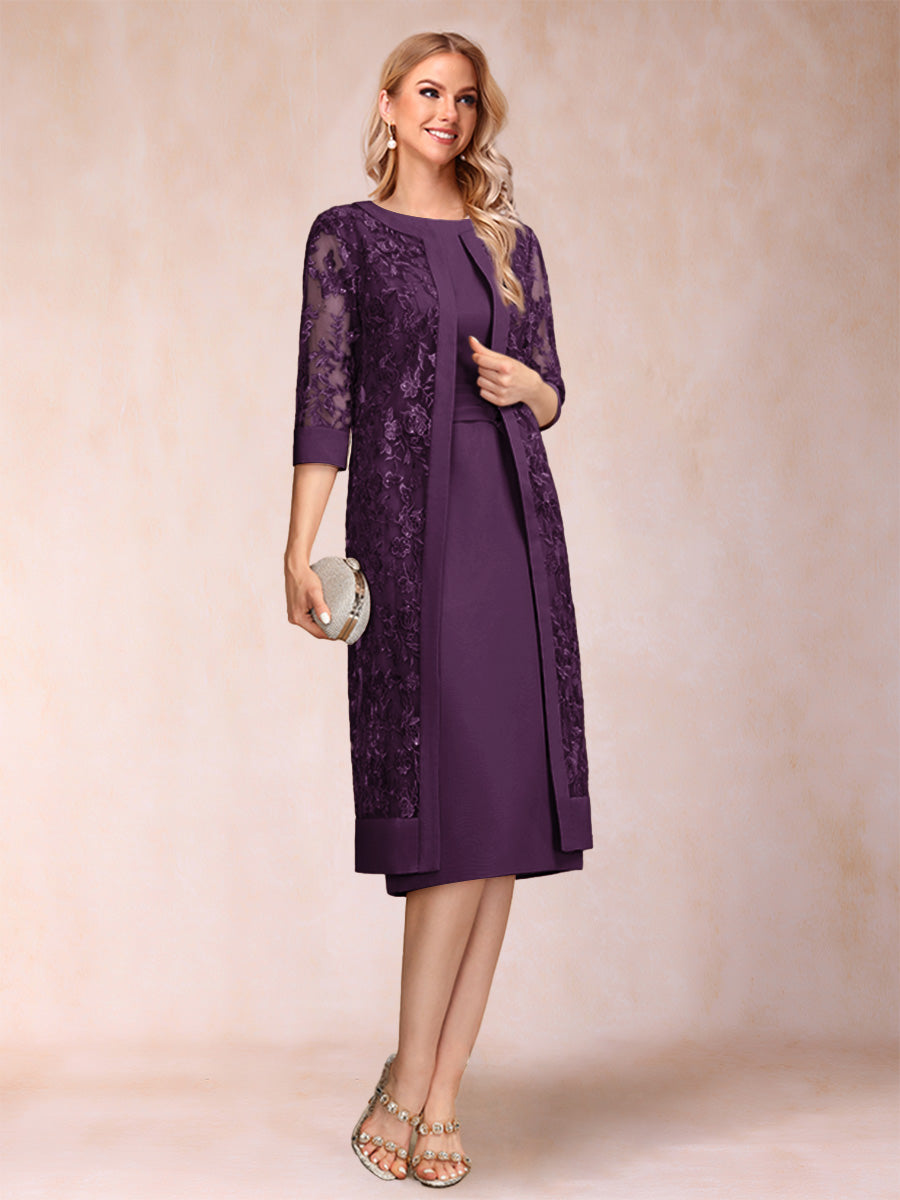 Delphine plum alternate front view 2 mother of the bride dress