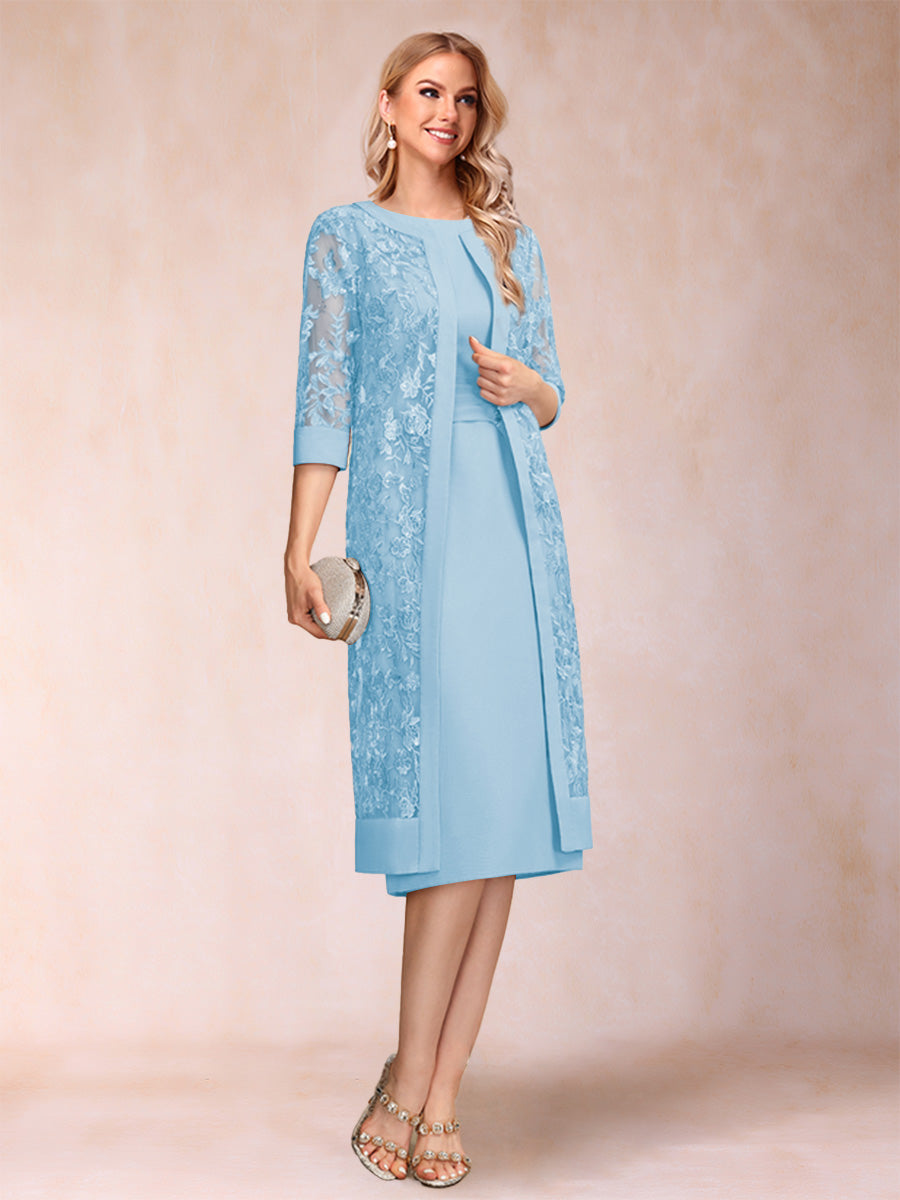 Delphine sky blue alternate front view 3 mother of the bride dress
