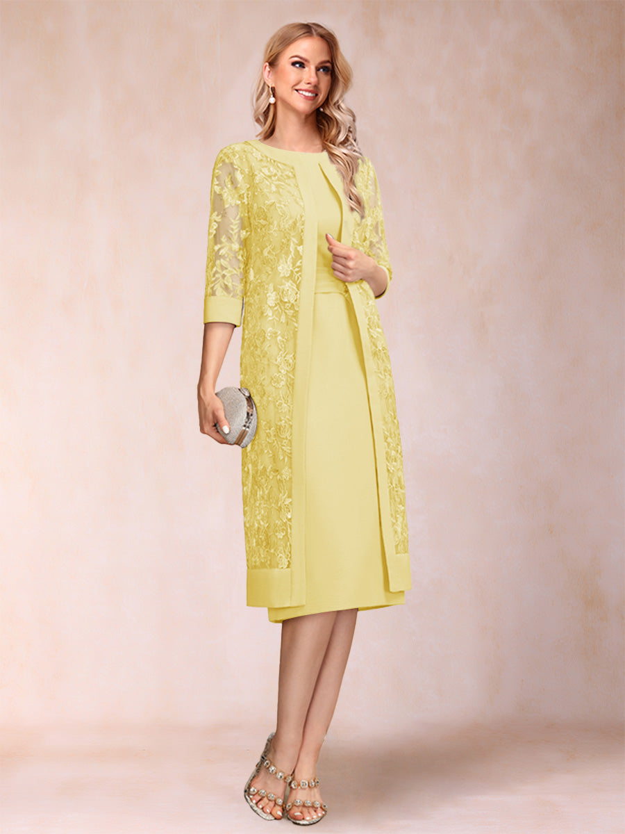 Delphine yellow front view mother of the bride dress
