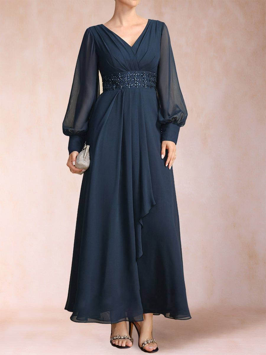 Hilda Mae Navy Blue side view mother of the bride dress