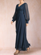 Hilda Mae Navy Blue bodice detail mother of the bride dress