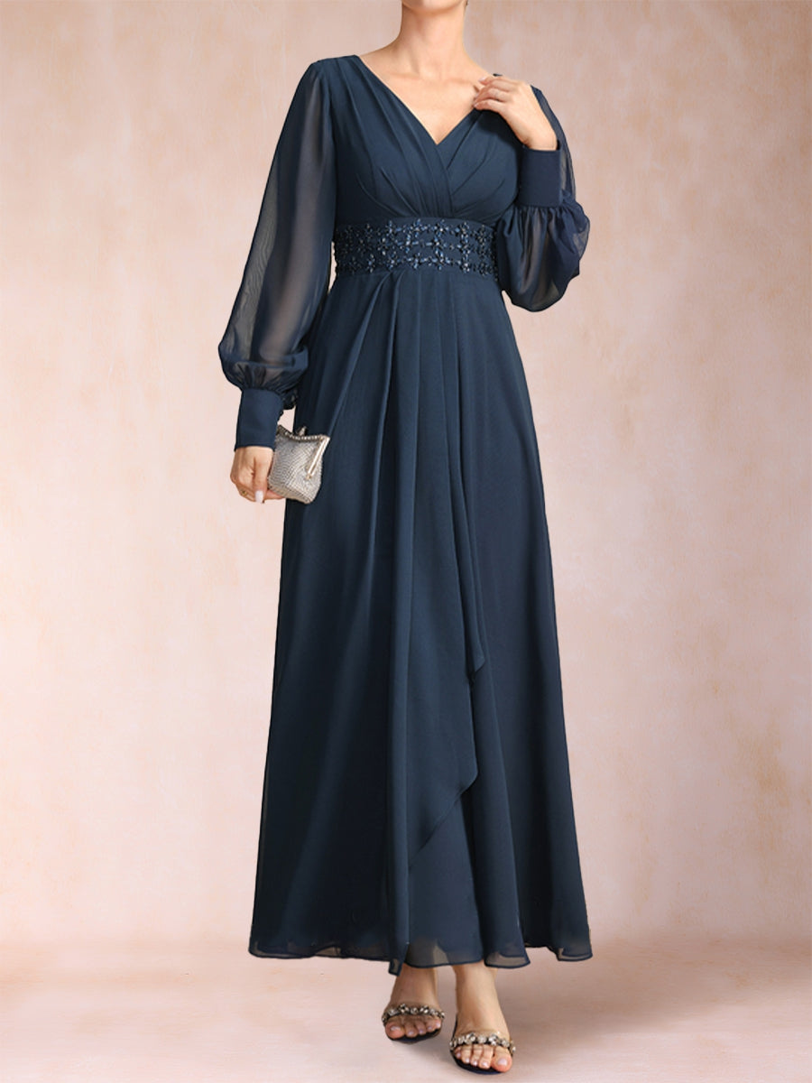 Hilda Mae Navy Blue fabric detail mother of the bride dress